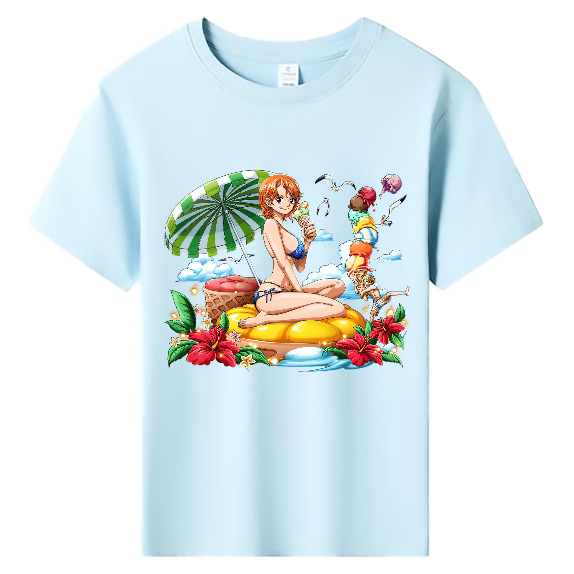 （画像用） ワンピース ナミ ONE PIECE Nami 綿100％キッズTシャツ（フロントプリント）